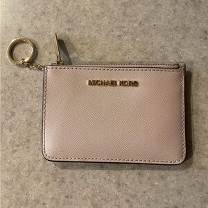 Michael Kors Blush Card Holder with Gold Keyring